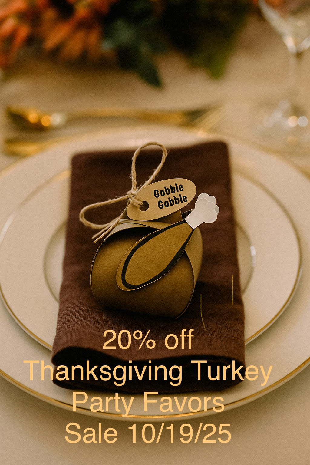 Thanksgiving Decor Table Setting Turkey Figurine Party Favors 10 Mini Gift Boxes