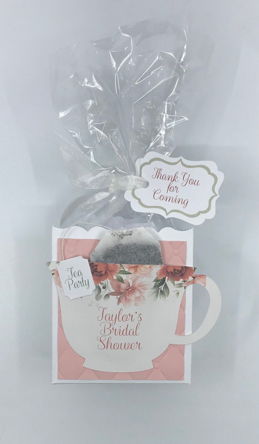 Fall Peony Tea Party Favor Box and Bag