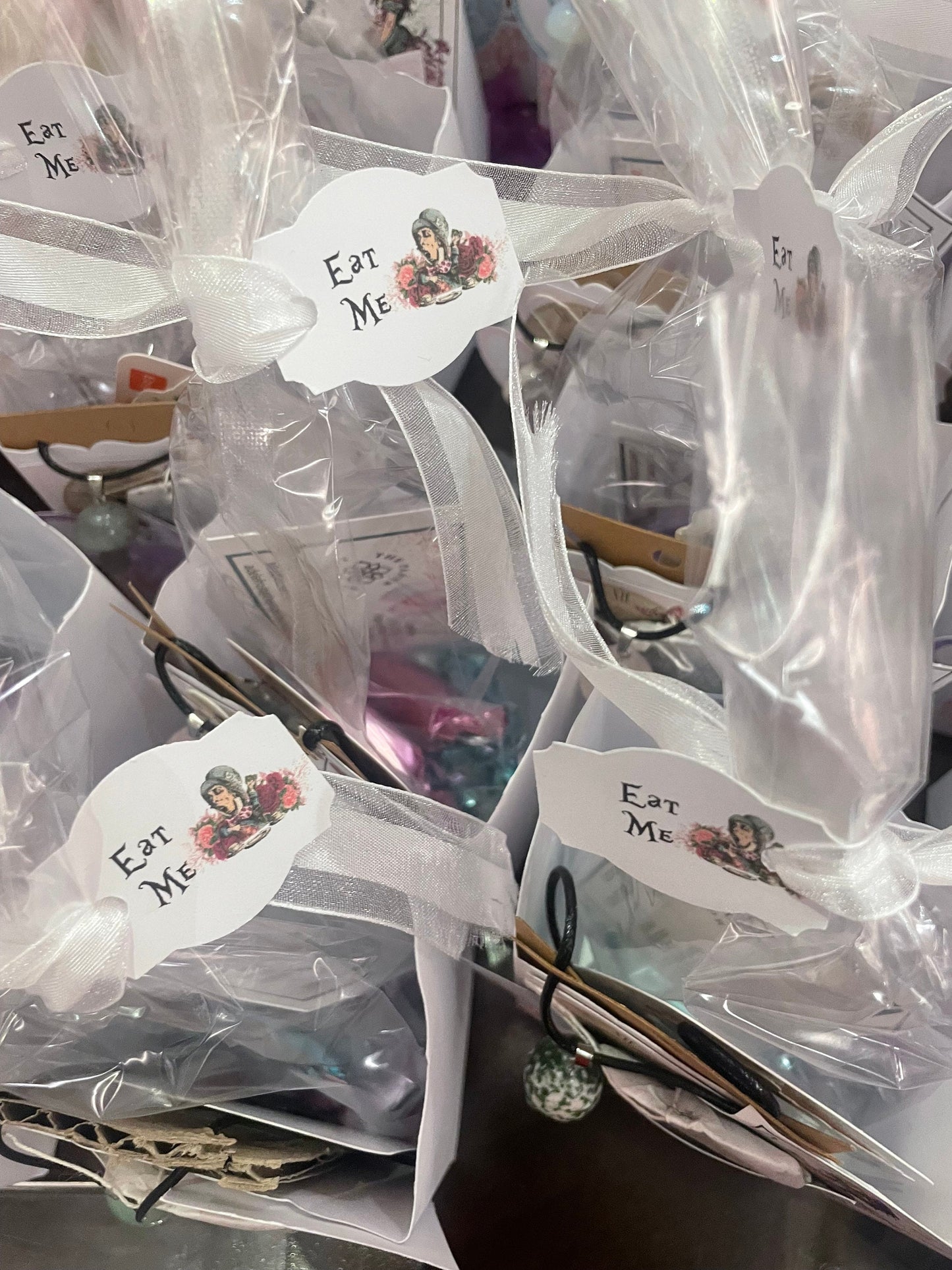 100 Fill My Teacup Alice in Wonderland Tea Party Favors Gift Box & Bags
