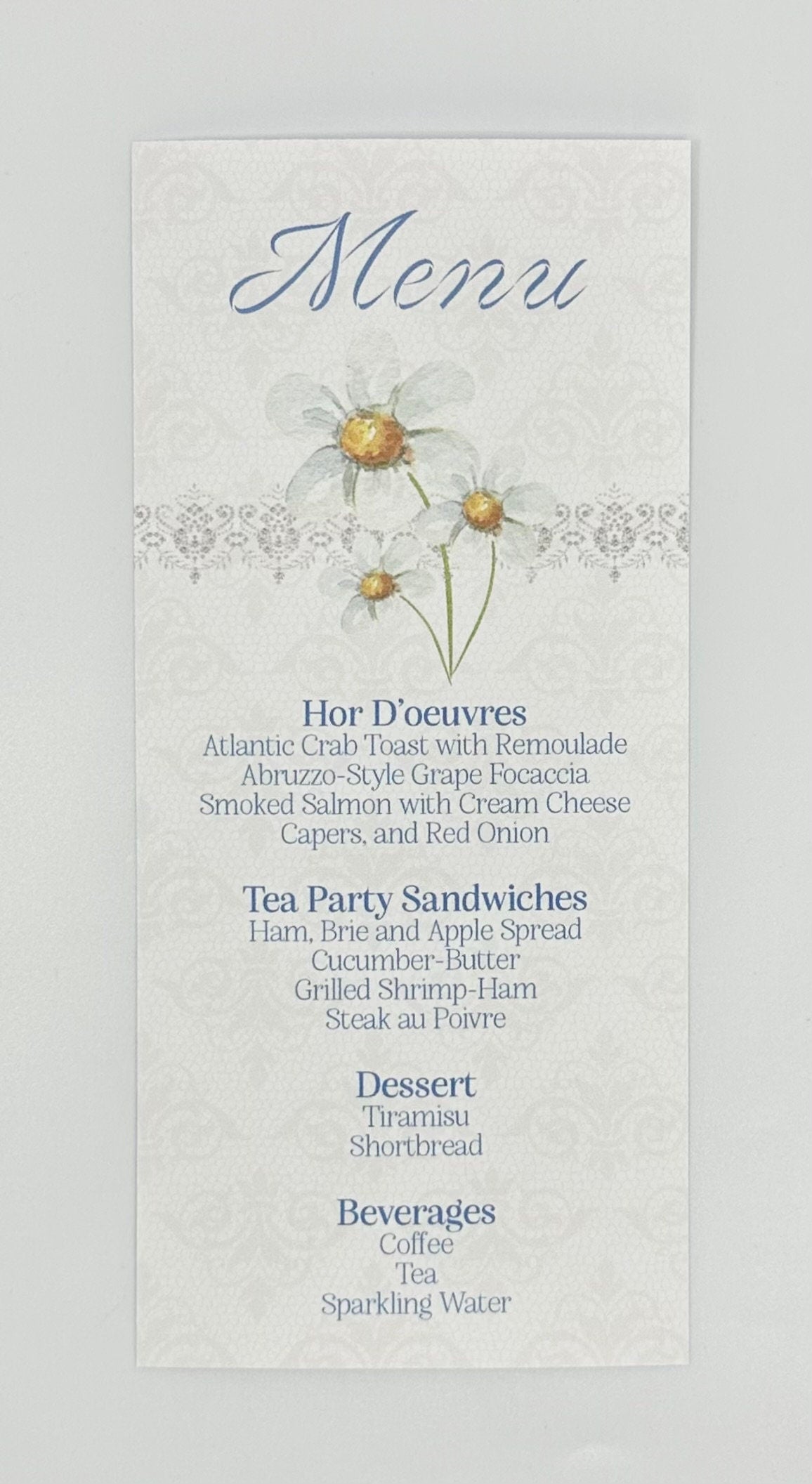 Trois Pâquerette Bouquet Tea Party Kit Ensemble