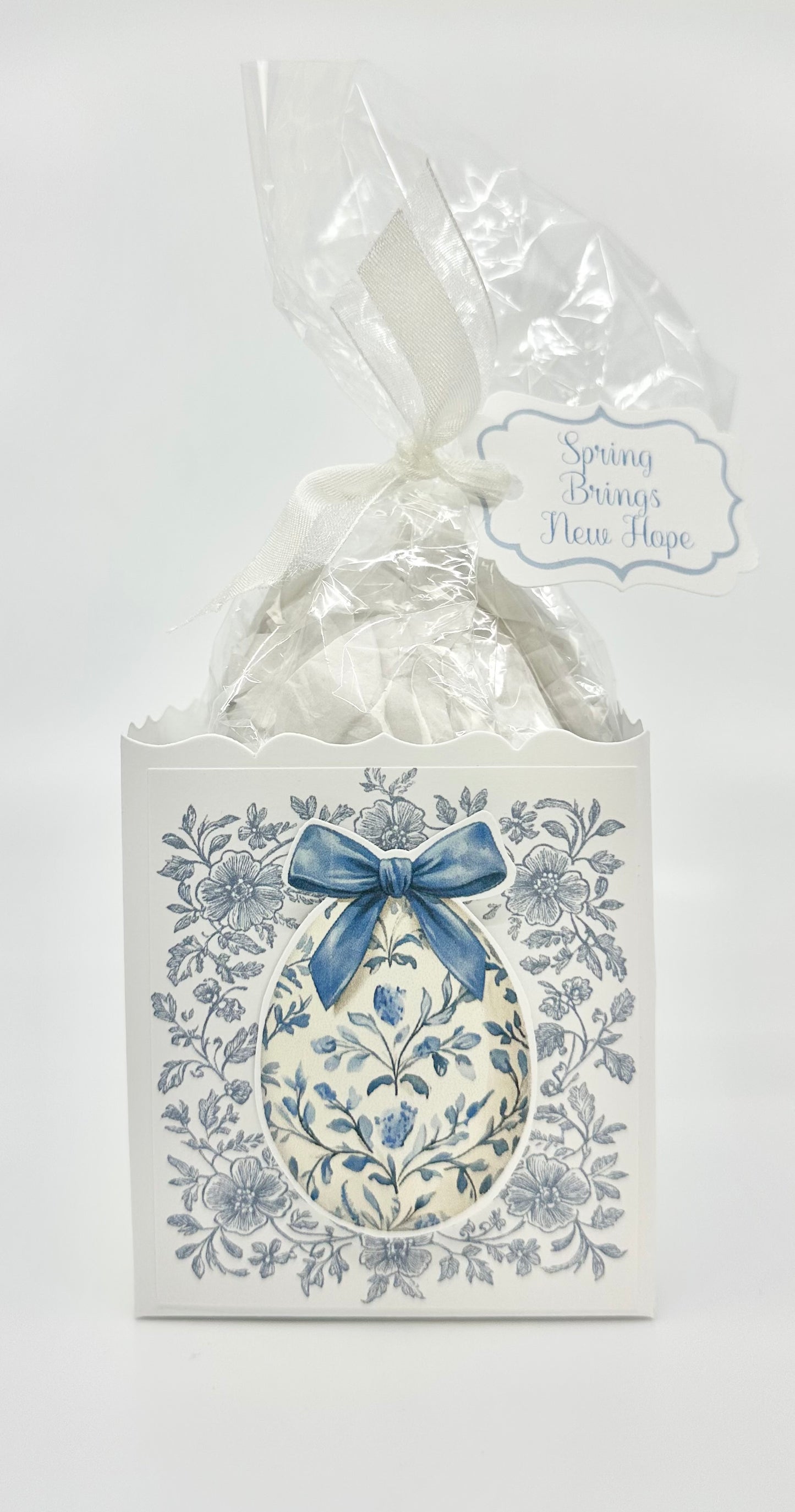 3-D Toile Easter Egg Gift Basket Box and Bag Party Favors