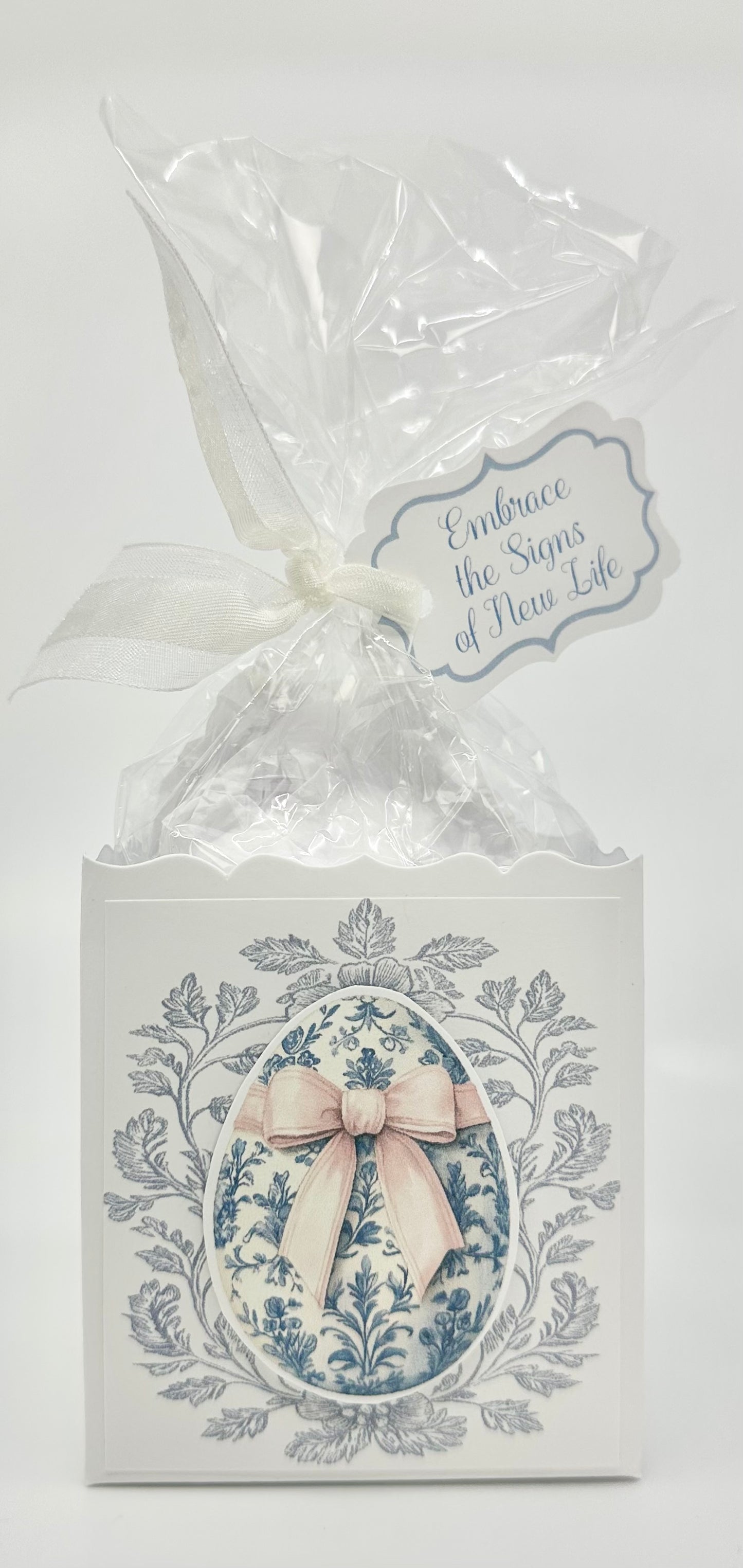 3-D Toile Easter Egg Gift Basket Box and Bag Party Favors