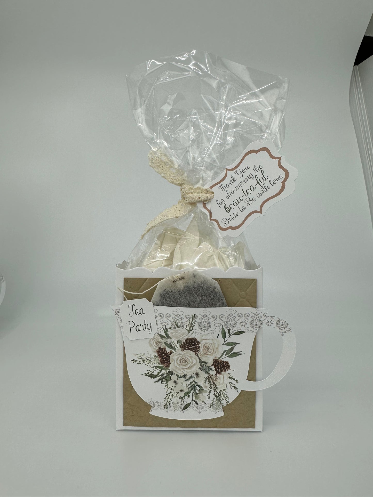 Winter Tea Party Gift Box Bag Favors - 4 Favors
