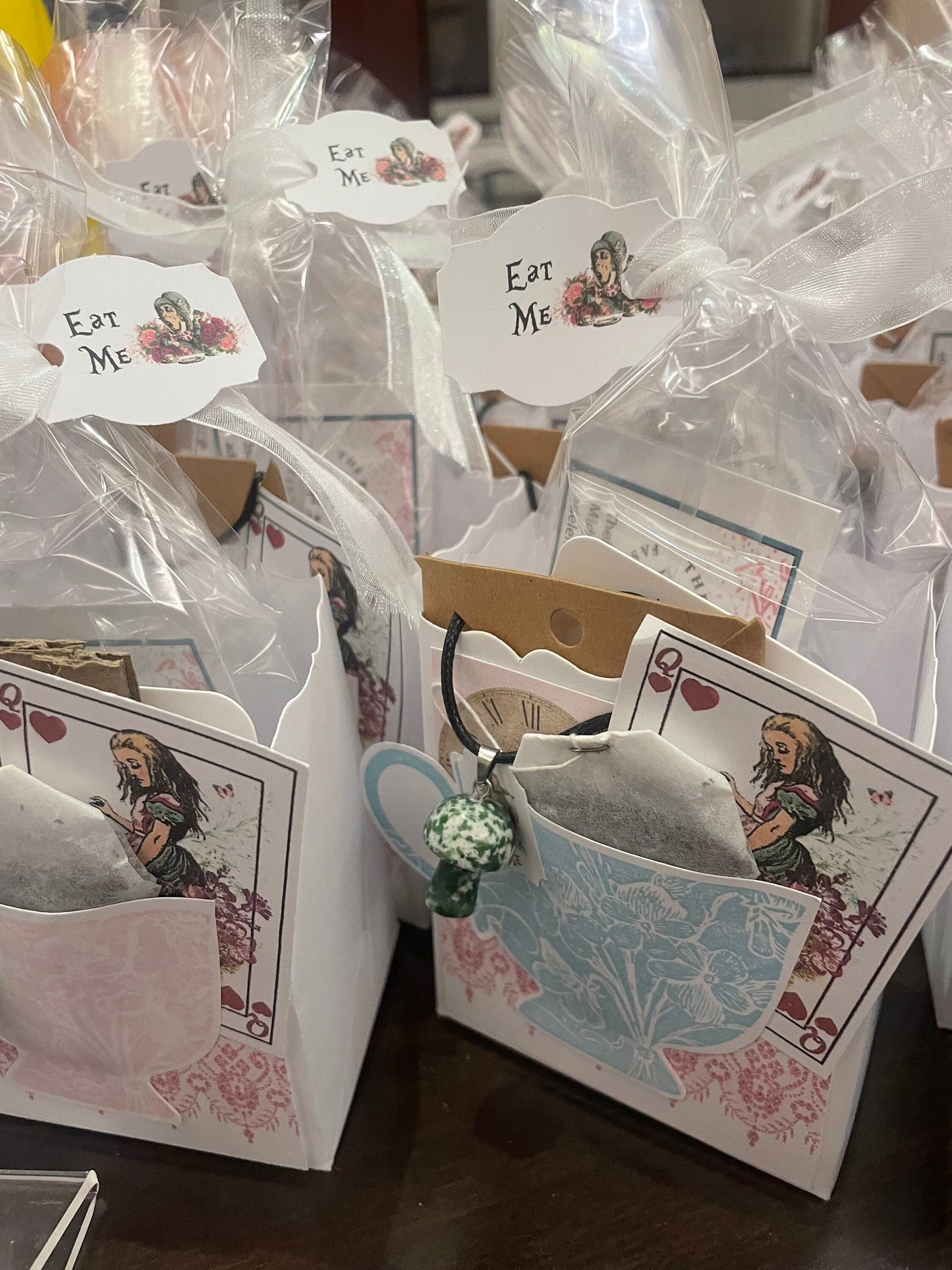 100 Fill My Teacup Alice in Wonderland Tea Party Favors Gift Box & Bags