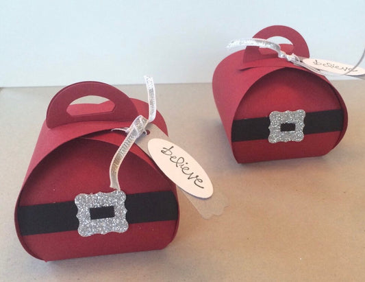 10 Santa Belly Figurine Party Favors Gift Boxes - Large