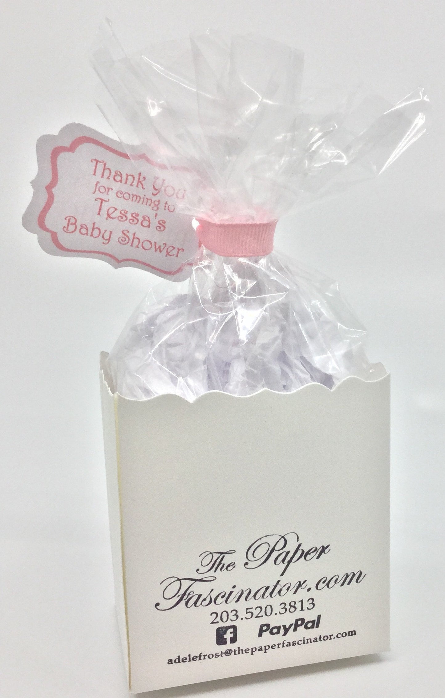 Baby is Brewing Tea Party Favor: Pink Baby Shower Treat Box