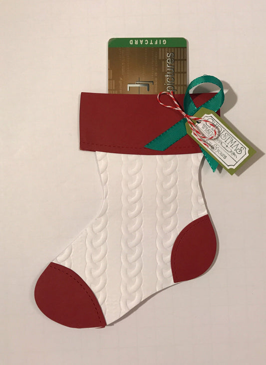 6 pack of Holiday Christmas Stocking Gift Card Holders