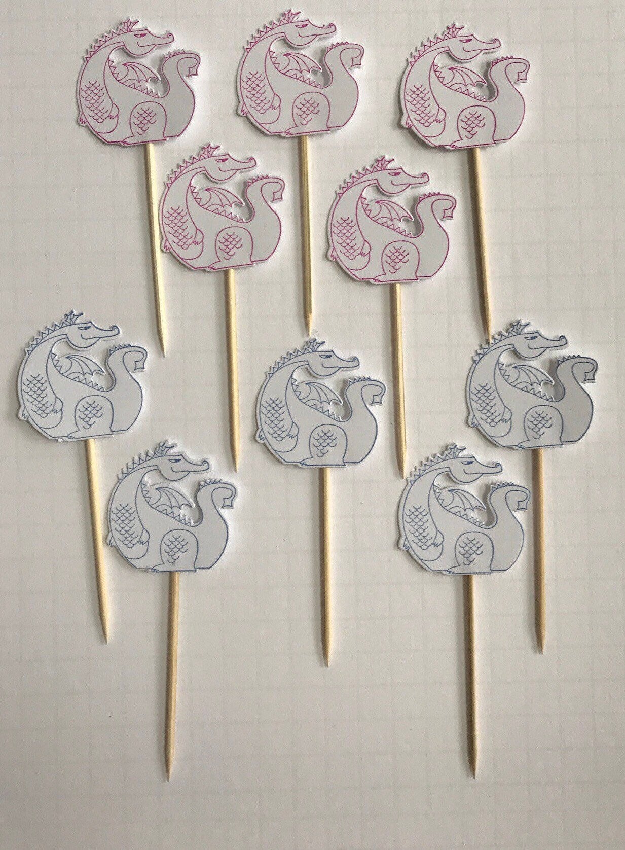Castle Knight Dragon Cupcake Toppers