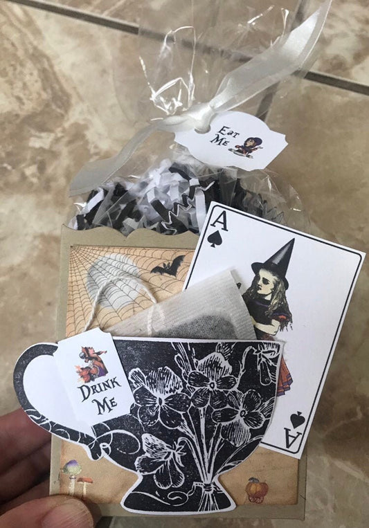Halloween Alice in Wonderland Tea Party Favor with Ace of Spades card