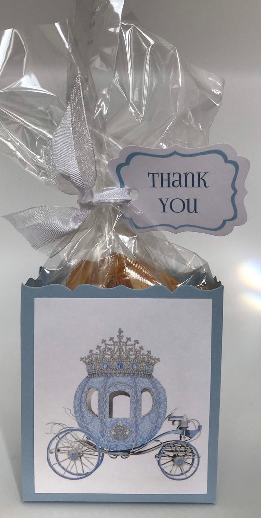 Blue Princess Fairytale Carriage with light Blue Box Party Favor