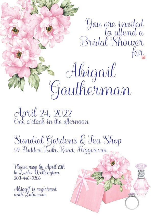 Pink Peony Bridal Shower Tea Party Kit Ensemble