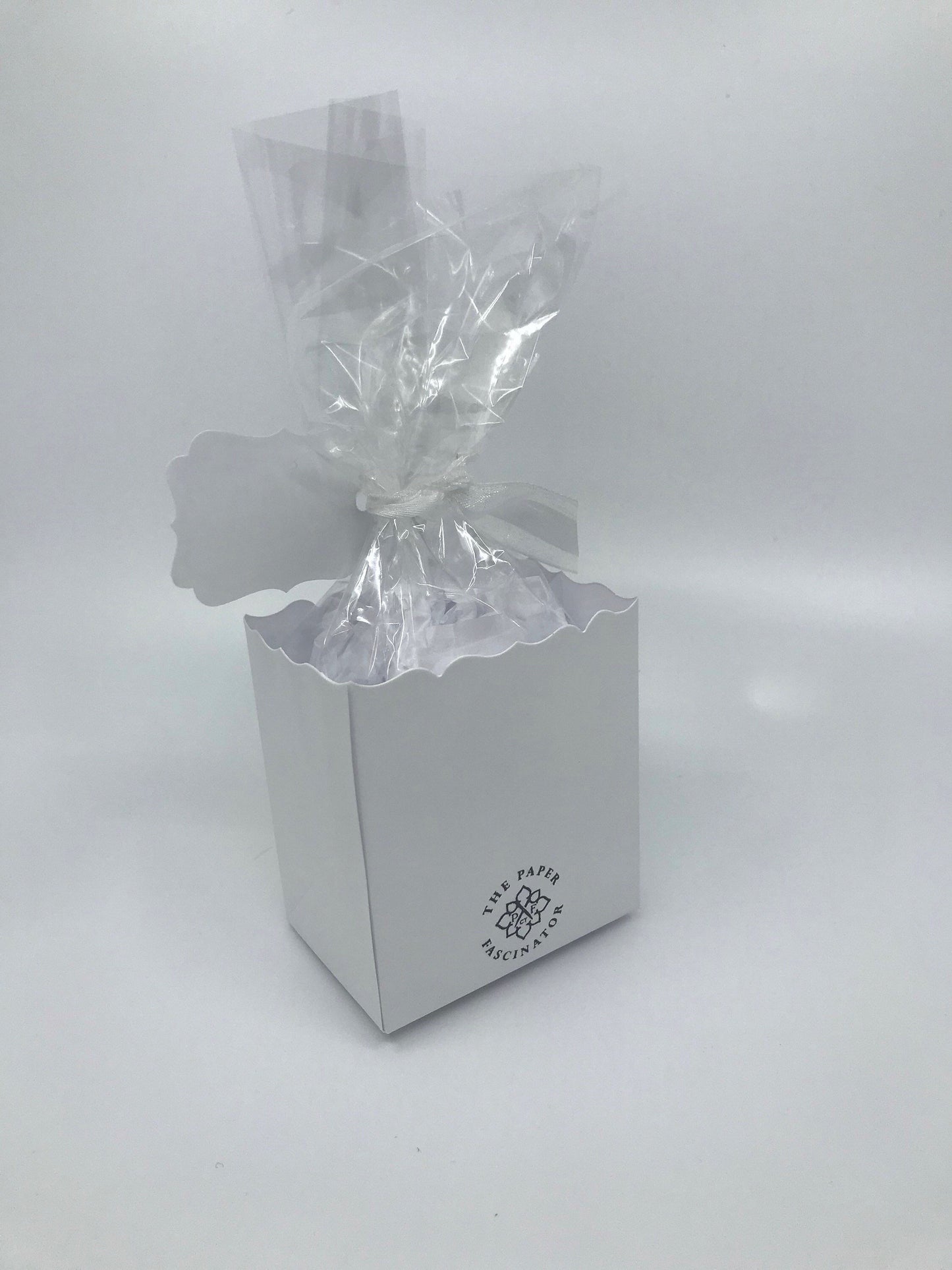 Floral Tea Party Favor Box & Bag, Personalized Tag