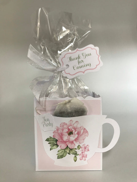 Pink Peony Bridal Shower Tea Party Favor Gift Box & Bag