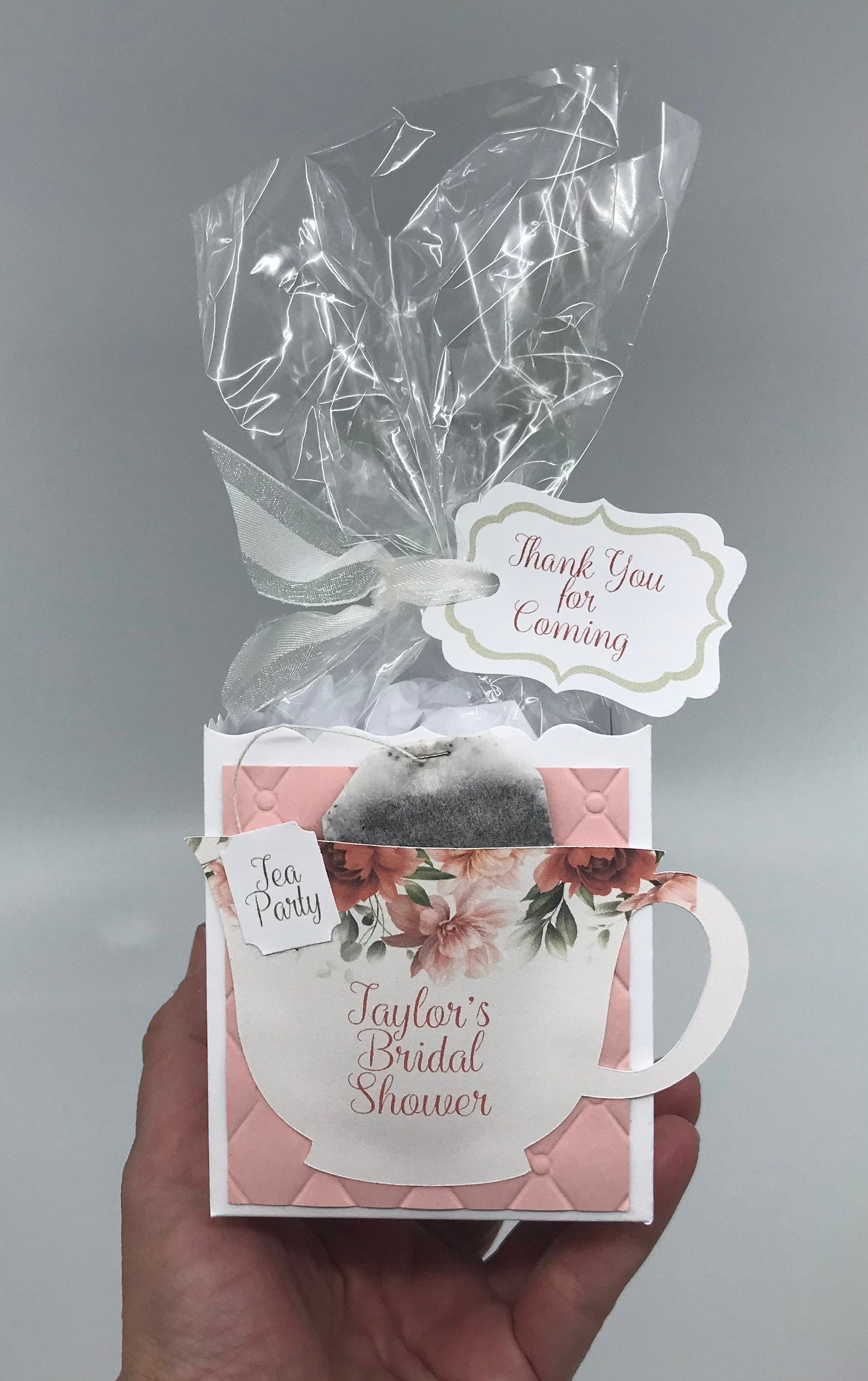 Fall Peony Tea Party Favor Box and Bag