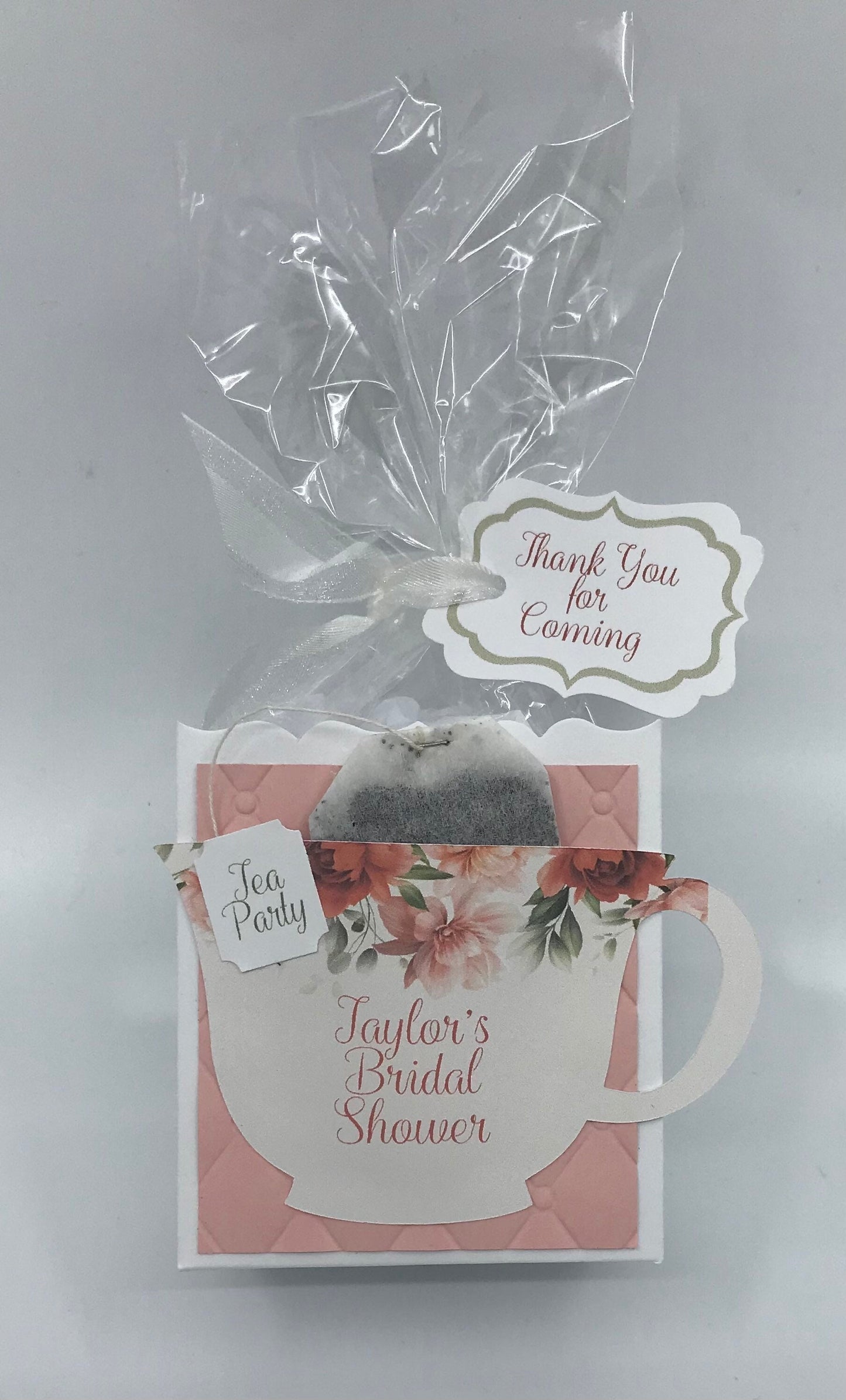 Fall Peony Tea Party Favor Box and Bag