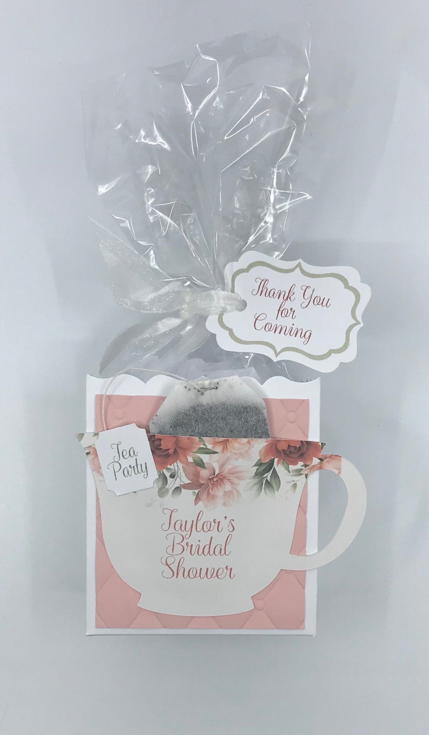 Fall Peony Tea Party Favor Box and Bag