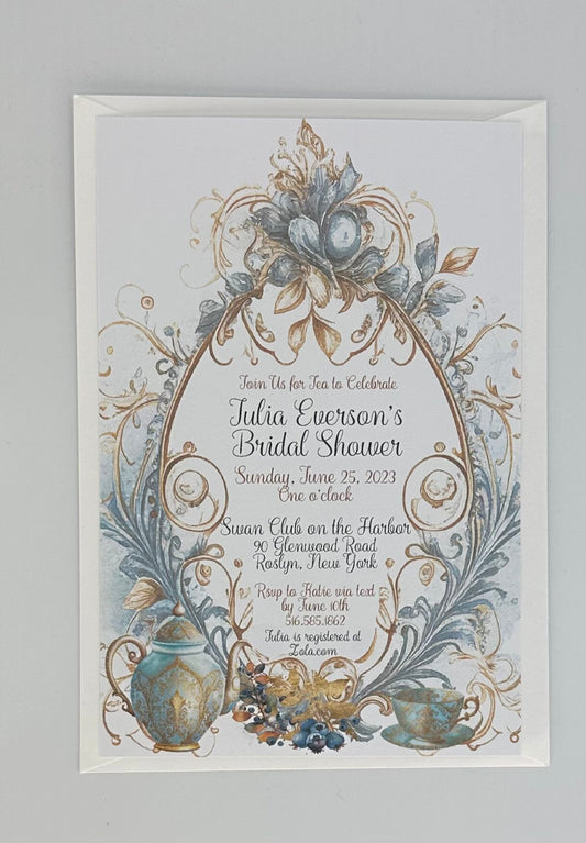 Blueberry Tea Party Invitation