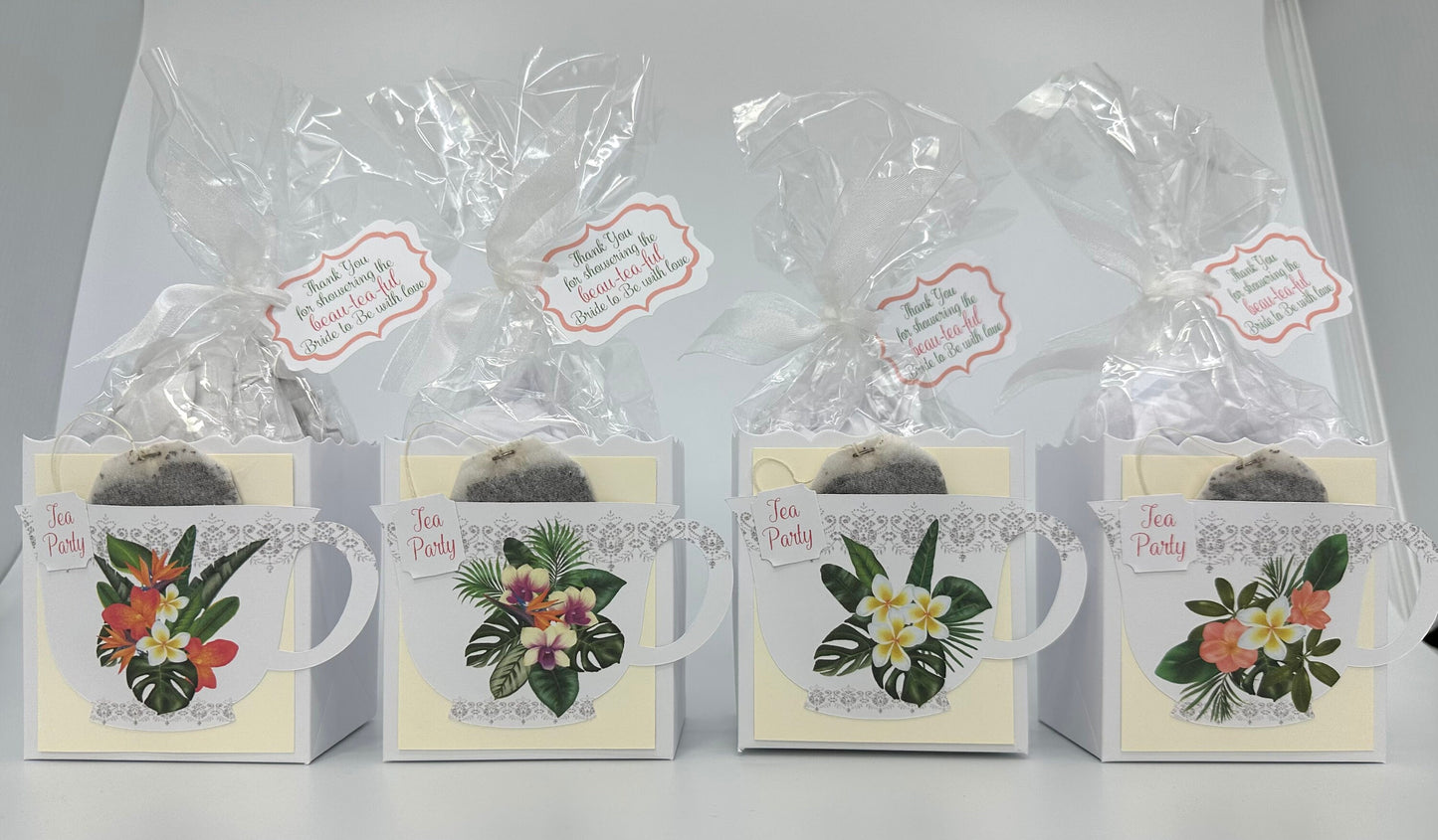 Bird of Paradise Beau-Tea-Ful Hawaiian Tea Party Favor Box & Bag Wedding Bridal Baby Shower Birthday Beach Corporate Special Event Planning