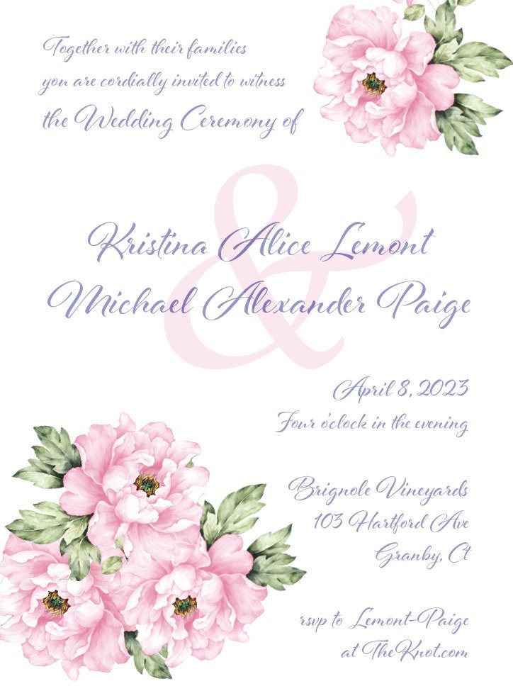 Pink Peony Wedding Kit Ensemble