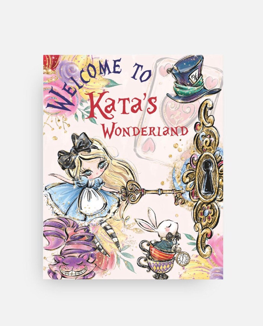 Alice in Wonderland 16"x20" Easel Sign Magical Whimsical Enchanting Charming Quirky Keepsake Bridal Baby Shower Birthday Special Event Corporate Planning