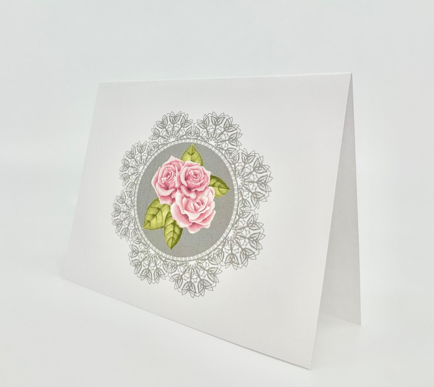 3 Blank London Rose Tea Party Note Greeting Cards