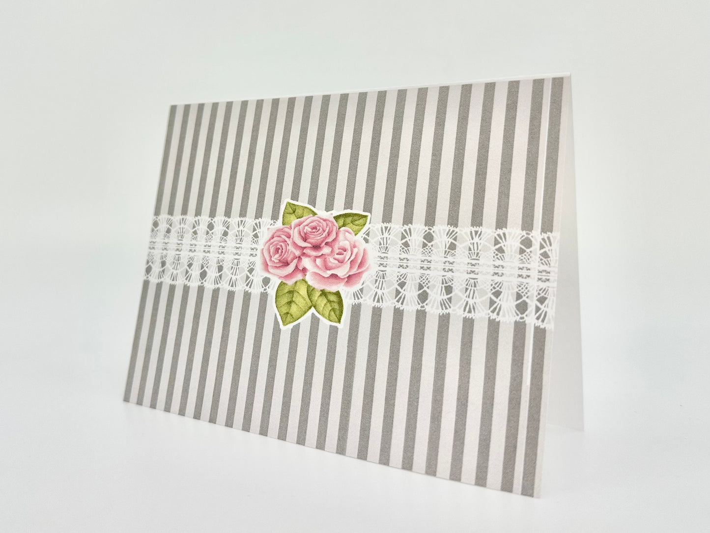 3 Blank London Rose Tea Party Note Greeting Cards