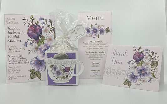 Purple Anemone Bouquet Tea Party Kit Ensemble