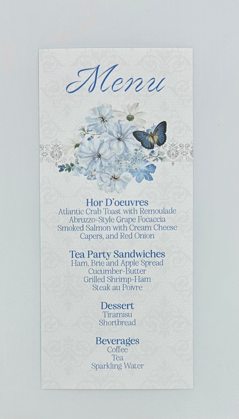 Blue Chiffon Bouquet Tea Party Kit Ensemble