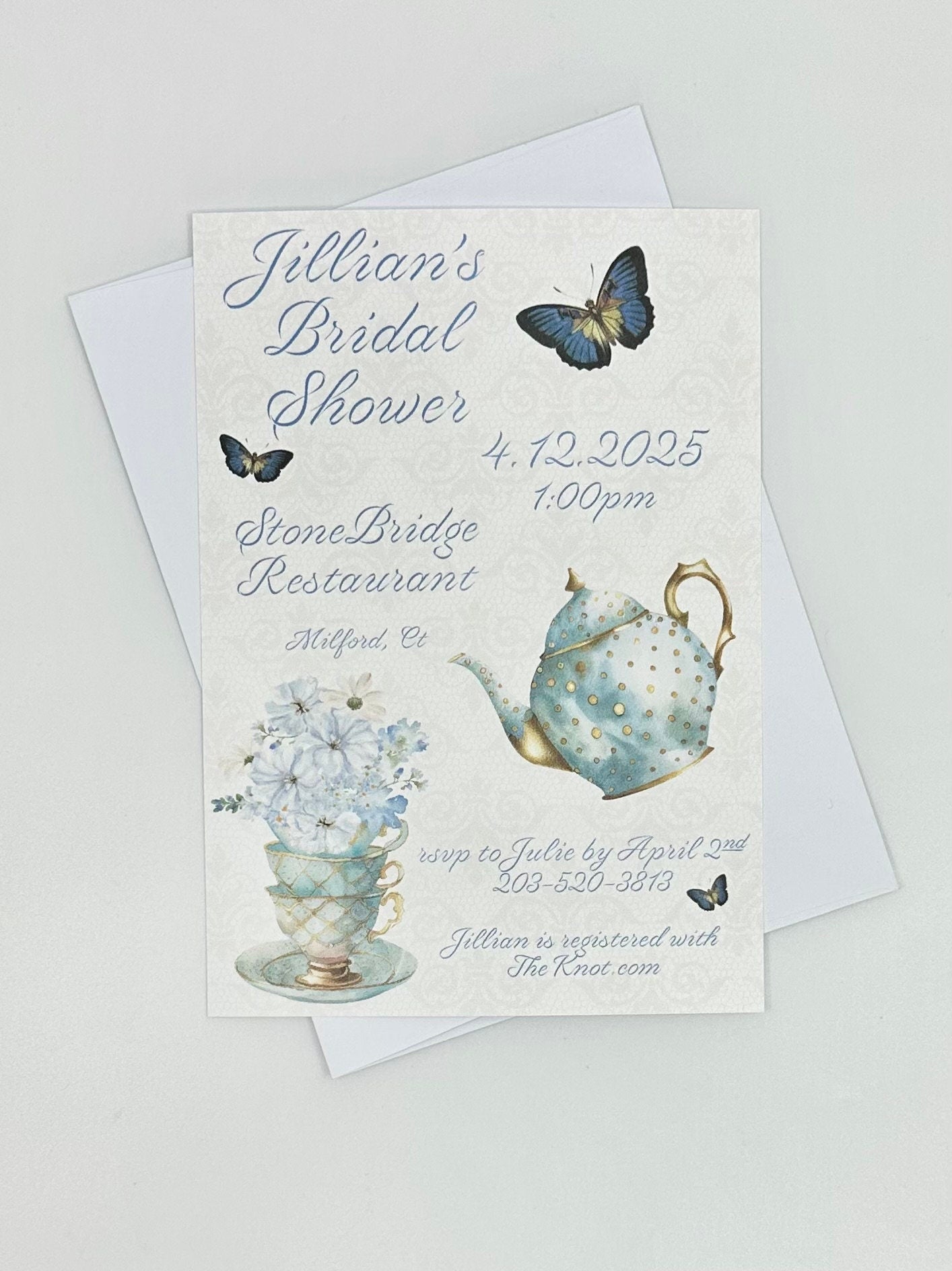 Blue Chiffon Bouquet Tea Party Kit Ensemble