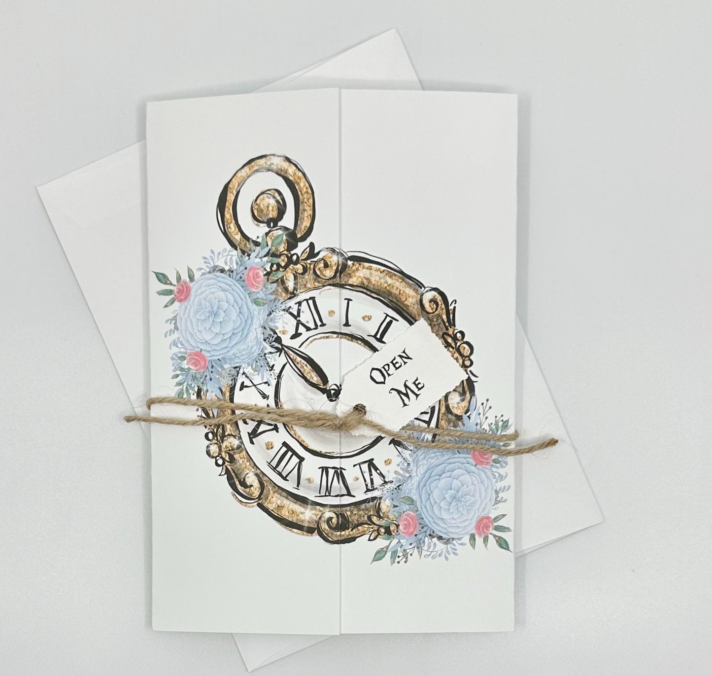 Cheshire Cat & Alice in Wonderland Gatefold Invitations Magical Whimsical Enchanting Charming Quirky Keepsake