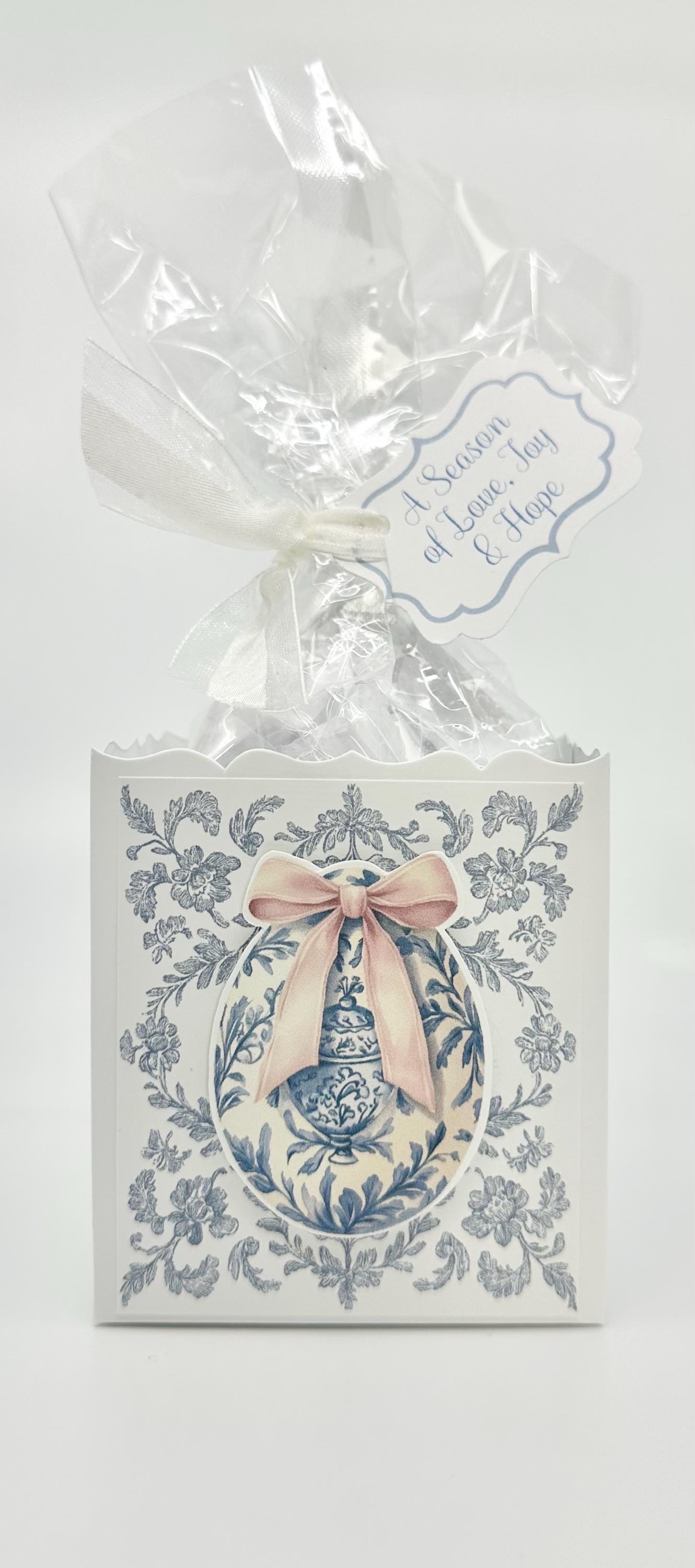 3-D Toile Easter Egg Gift Basket Box and Bag Party Favors