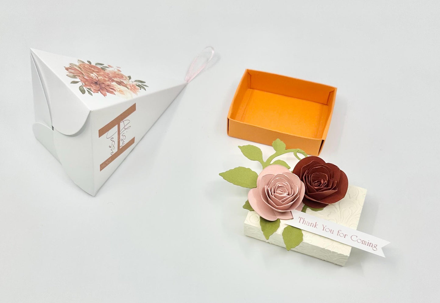 Fall Terracotta Matchbox Tea Party Favor by Paper Fascinator for Bridal Showers Wedding Baby Birthday and Special Events