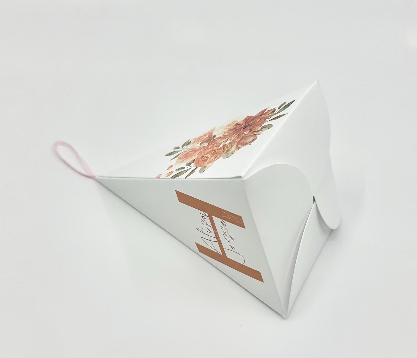 Fall Terracotta Triangle Petal Cone Tea Party Gift Favor by Paper Fascinator for Bridal Showers Weddings Birthdays Baby Special Events