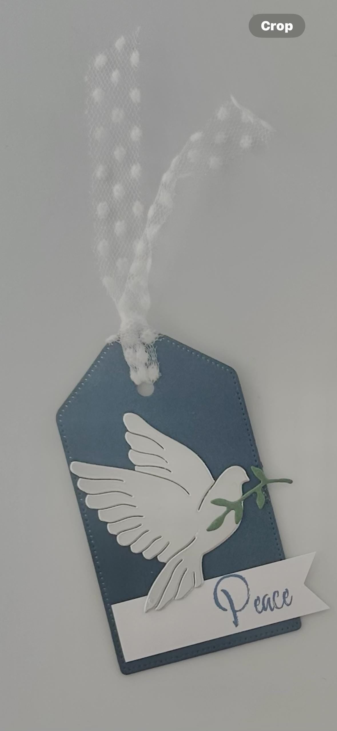 Foil Dove Peace Gift Tags Christmas Holiday - pack of 3