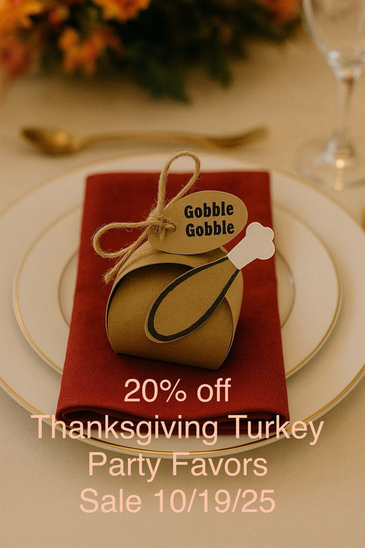 Thanksgiving Decor Table Setting Turkey Figurine Party Favors 10 Mini Gift Boxes