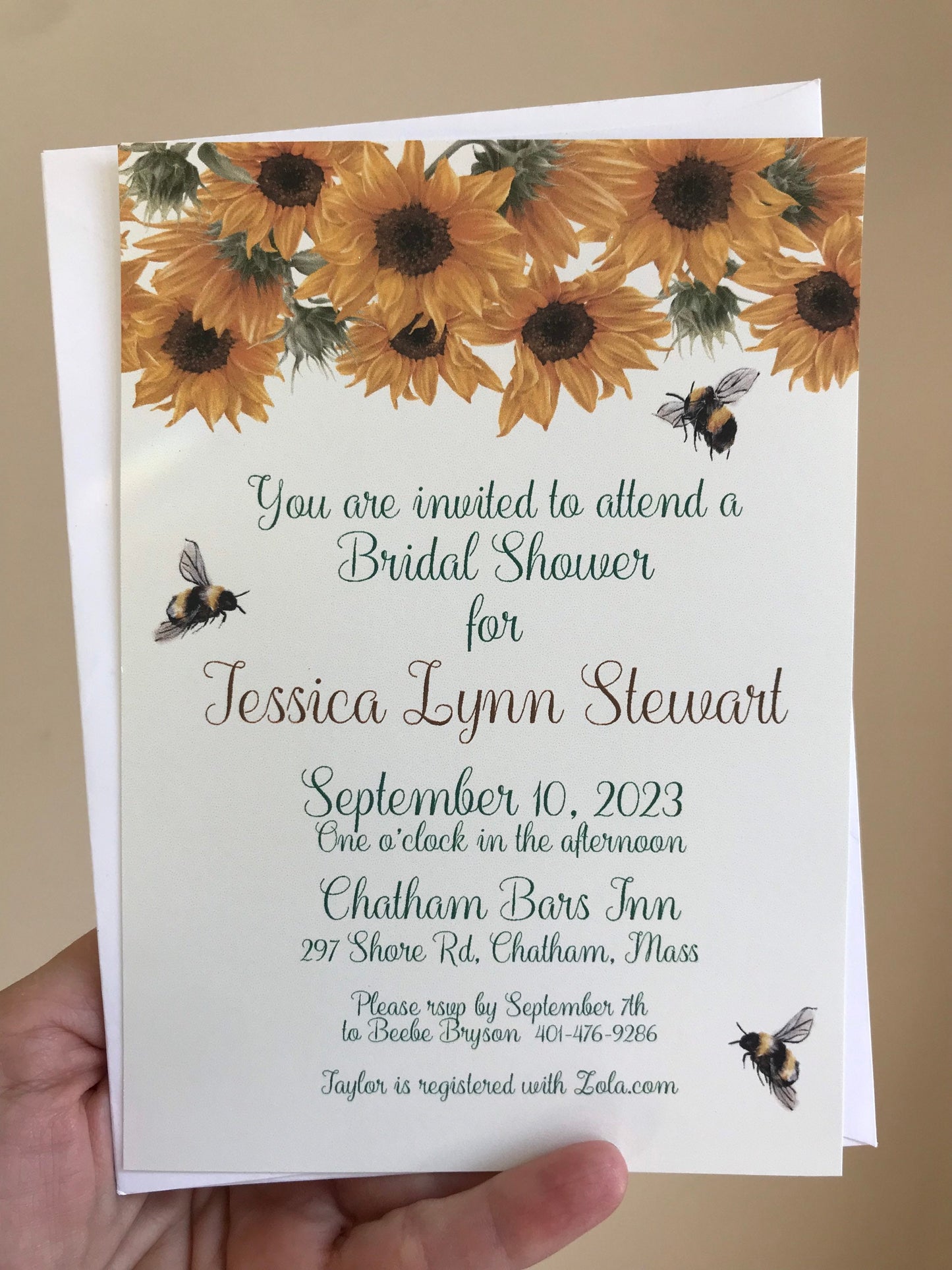 My Bumble Bees Love Sunflowers Tea Party Bridal Shower Ensemble with Invitation Menu different style Party Favor Gift Boxes Bag & Place Card