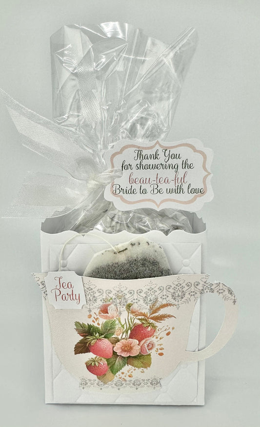 Strawberry Tea Party Favor for Birthday or Beau-tea-ful Bridal Baby Shower