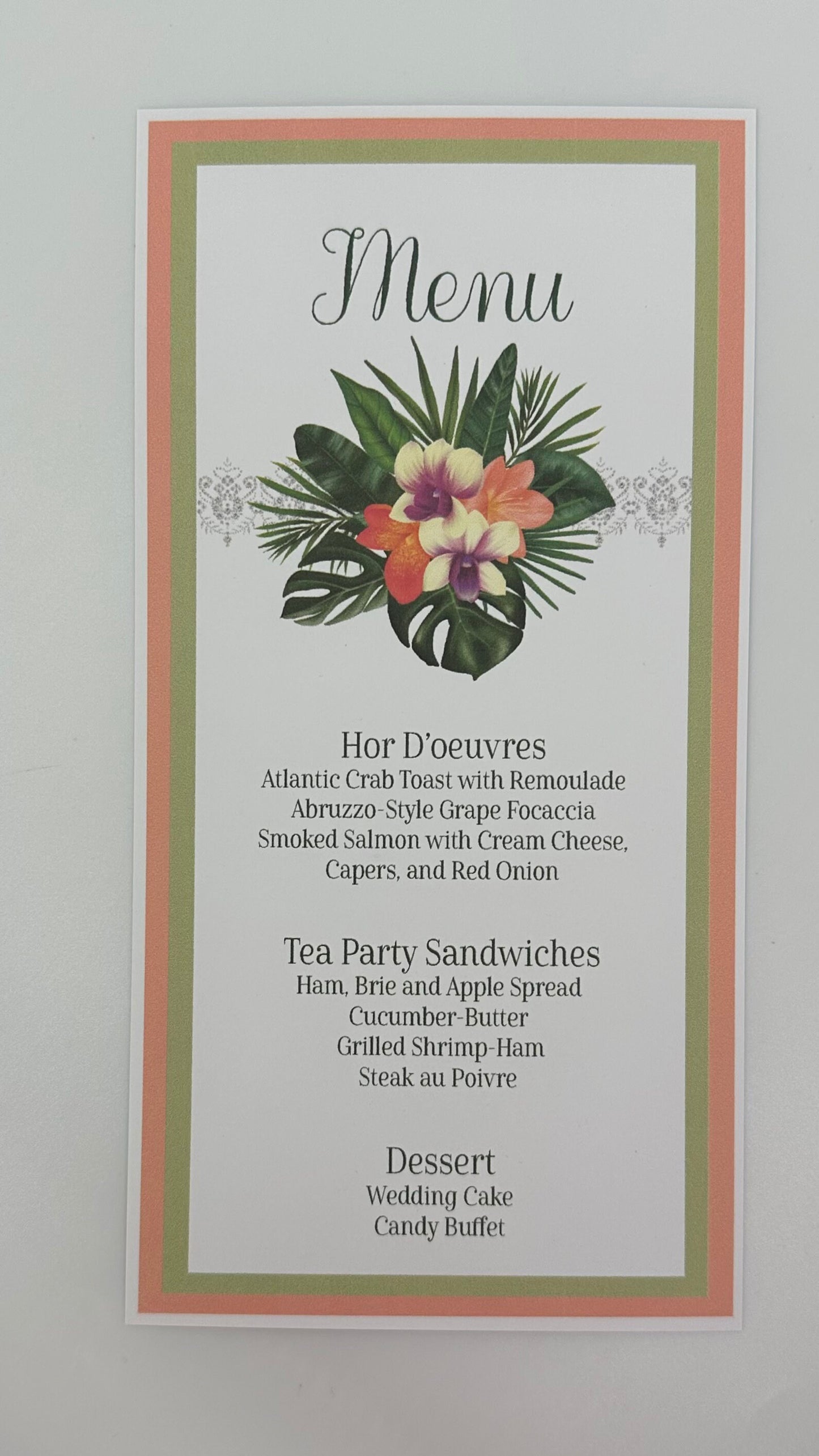 Island Destination Ensemble Invitation Menu Tea Party Favor Box & Bag Place Card Wedding Bridal Baby Shower Birthday Special Event Planning