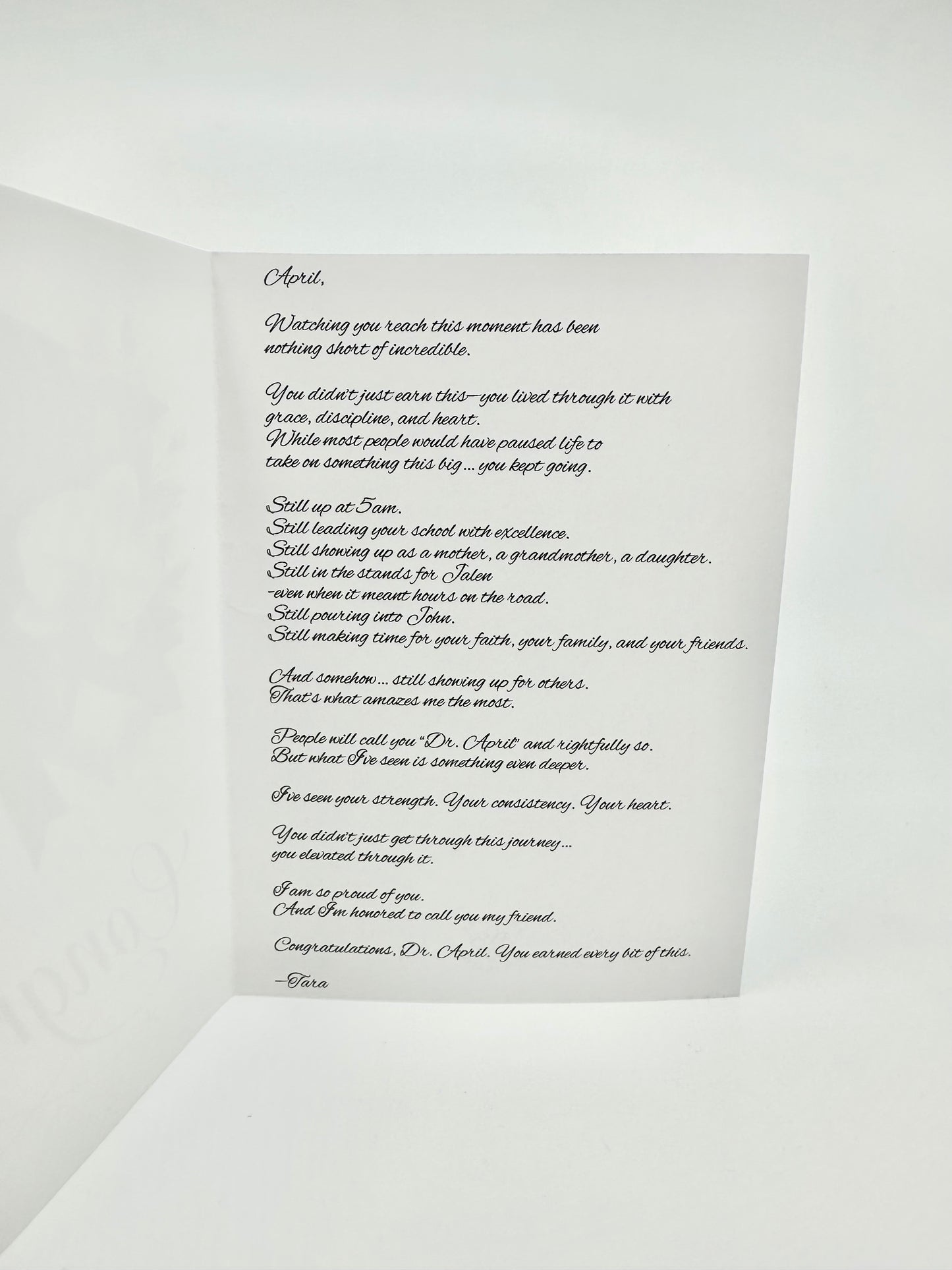 Tara Kelley grad card