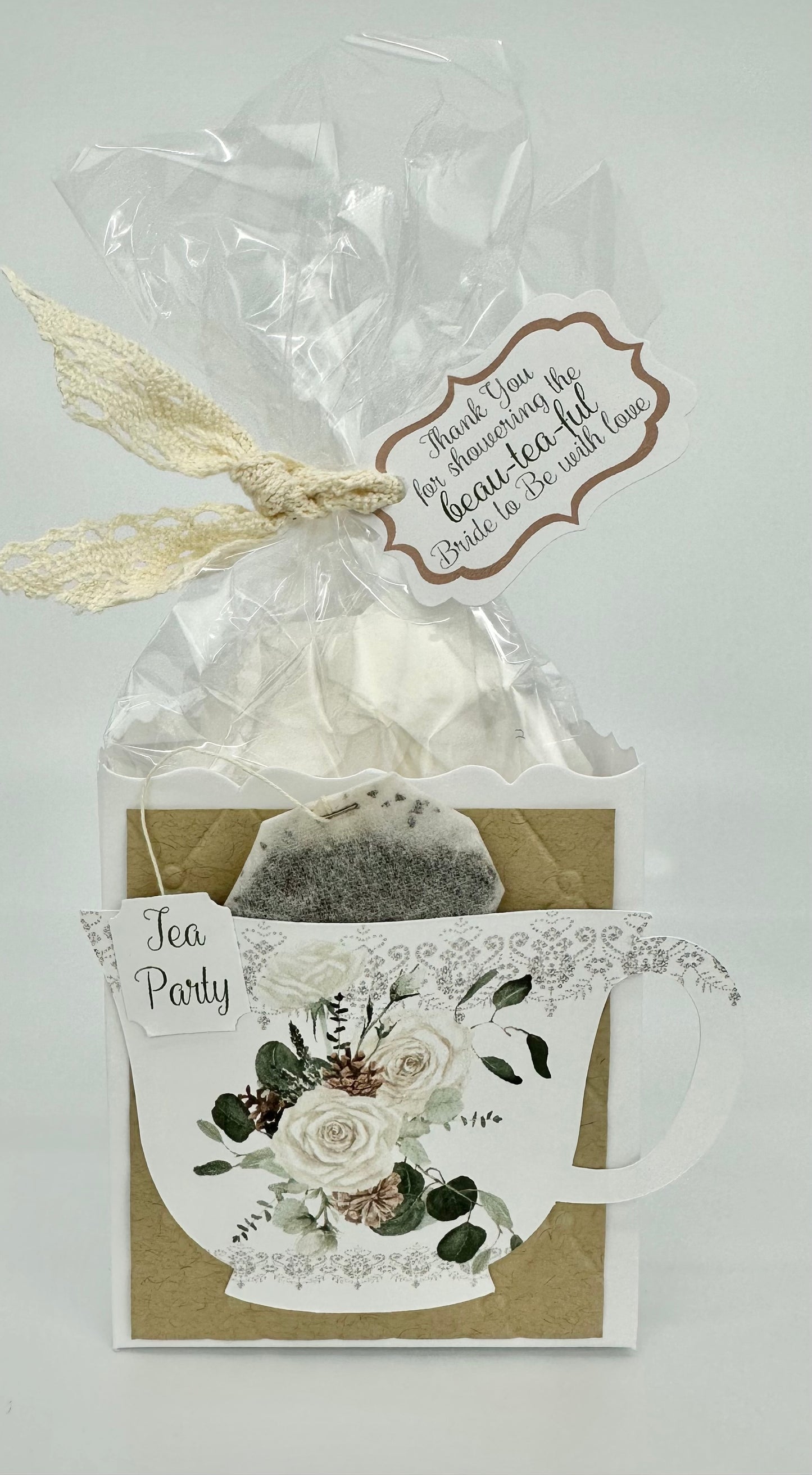 Winter Tea Party Gift Box Bag Favors - 4 Favors