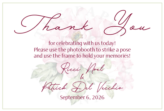 Pink Peony Photo Frame Sign