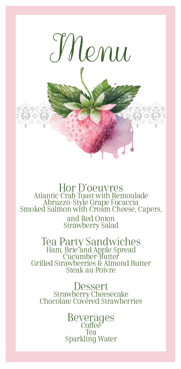 Strawberry Tea Party Kit Ensemble