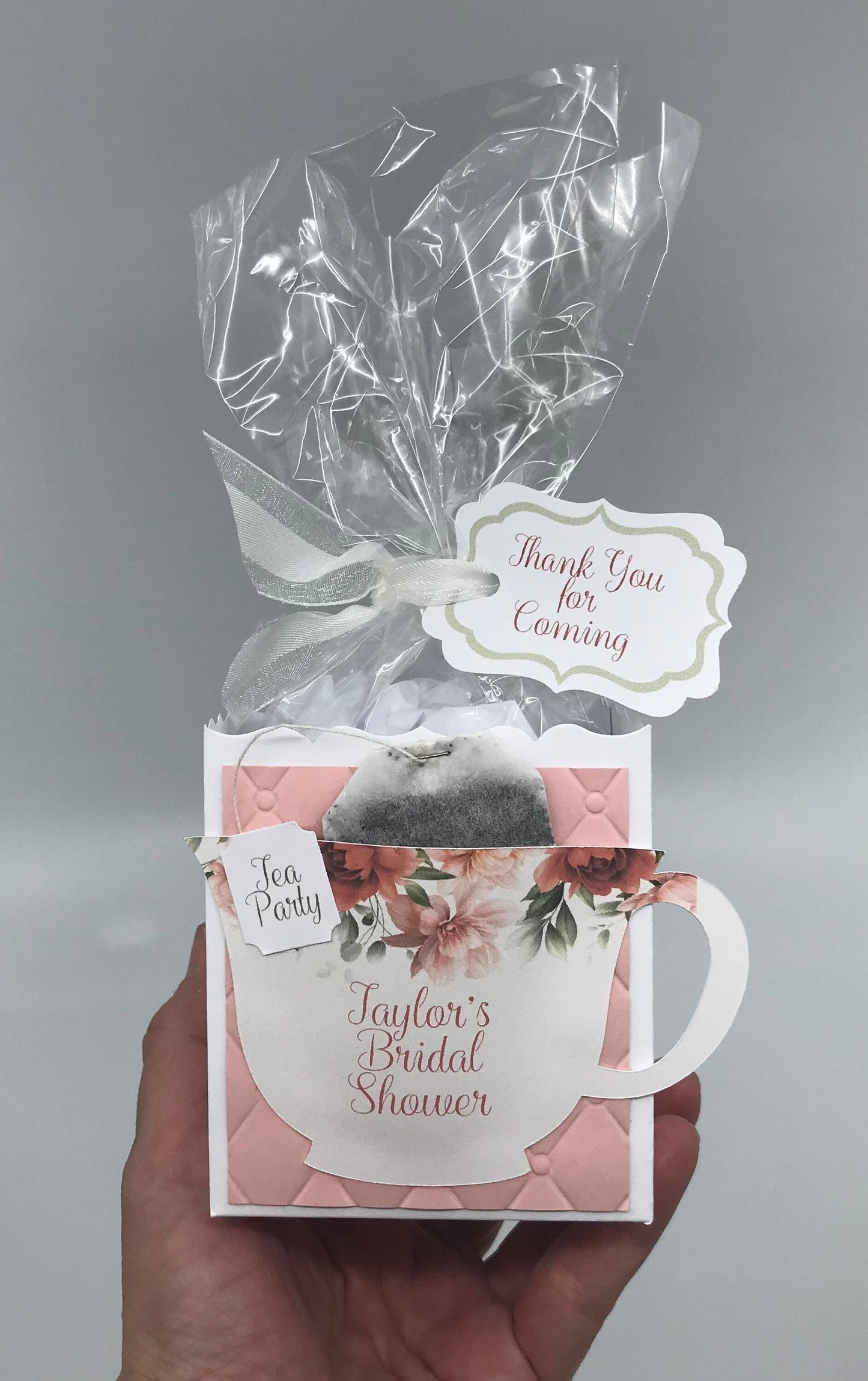 Fall Peony Tea Party Favor Box and Bag for Bridal Baby Shower Wedding Birthday Event Planning