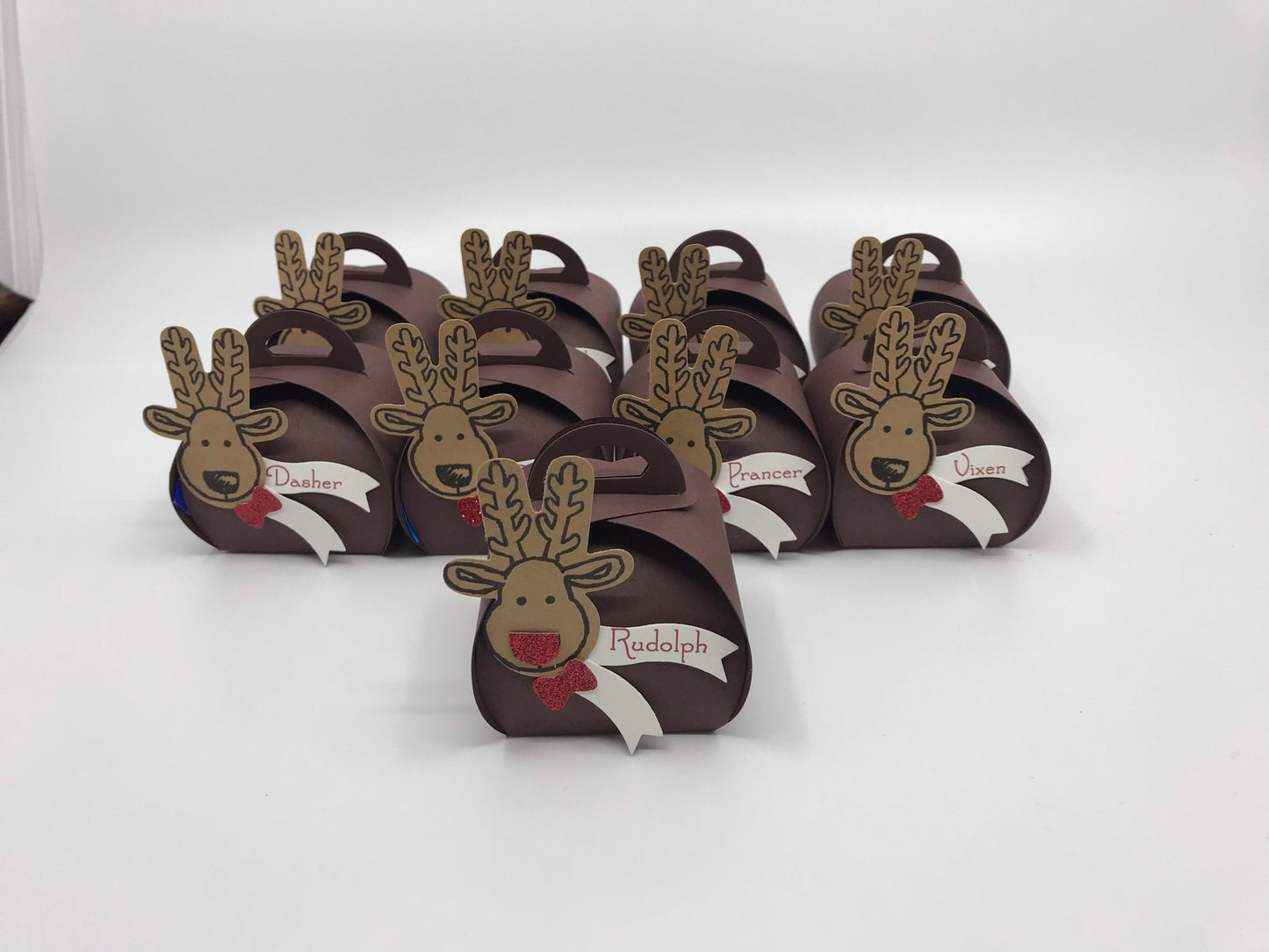 Reindeer Gift Box Favor Christmas Employee Coworker Gift Exchange Party Package Kit Figurines