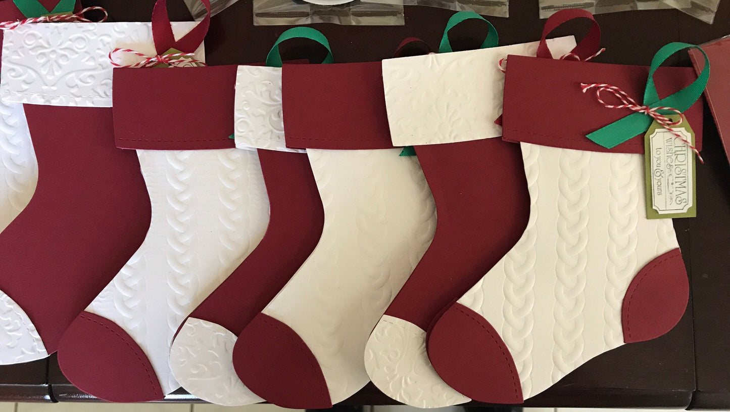 Christmas Stocking Gift Card Holders 6 Pack of Holiday Tags