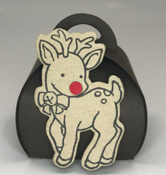 Mini Rudolph the Red-Nosed Reindeer Party Favor for Holiday Christmas Secret Santa Gift box Swap event planning