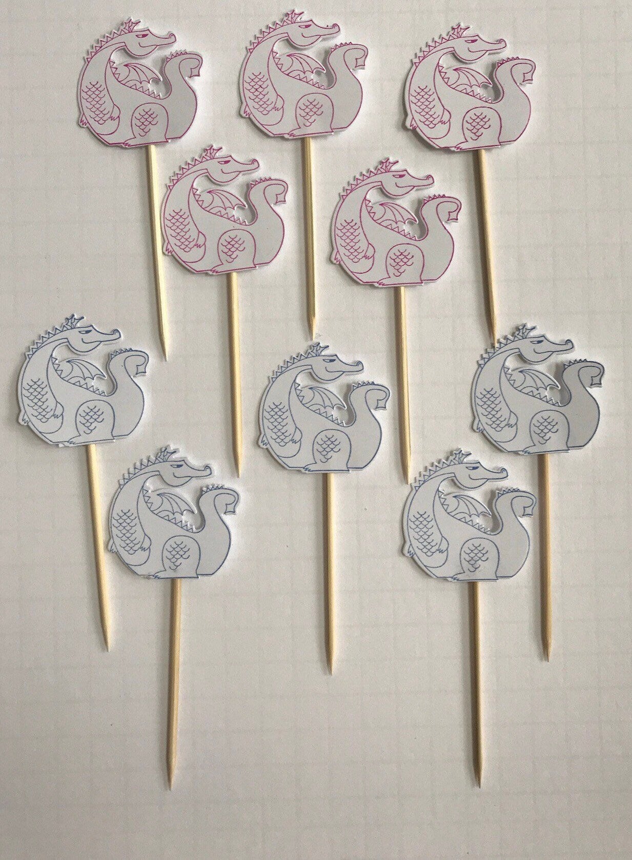 Castle Knight Dragon Cupcake Toppers for Knights & Princess Birthday Party Decorations