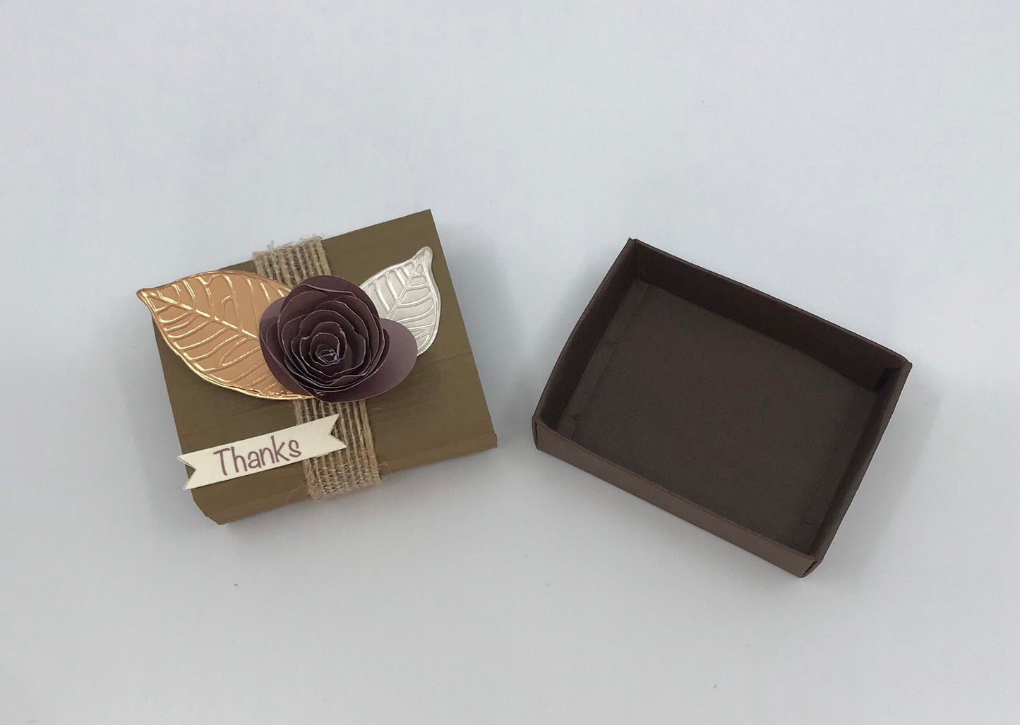 Autumn Wedding Favor Matchbox: Rustic Thank You Gift