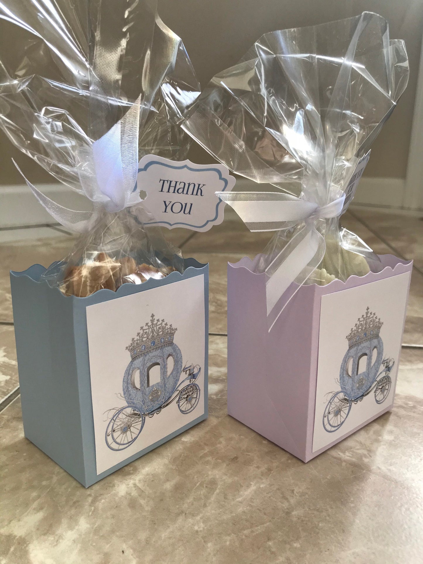 Blue Princess Carriage with light Blue Box Party Favor