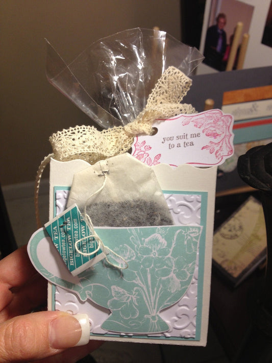 Tea Party Favor Box with Personalized Tag - Bridal, Baby Shower